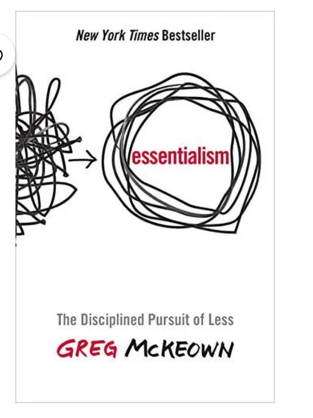 Barnes & Noble Essentialism Book- White, Black & Red Accents